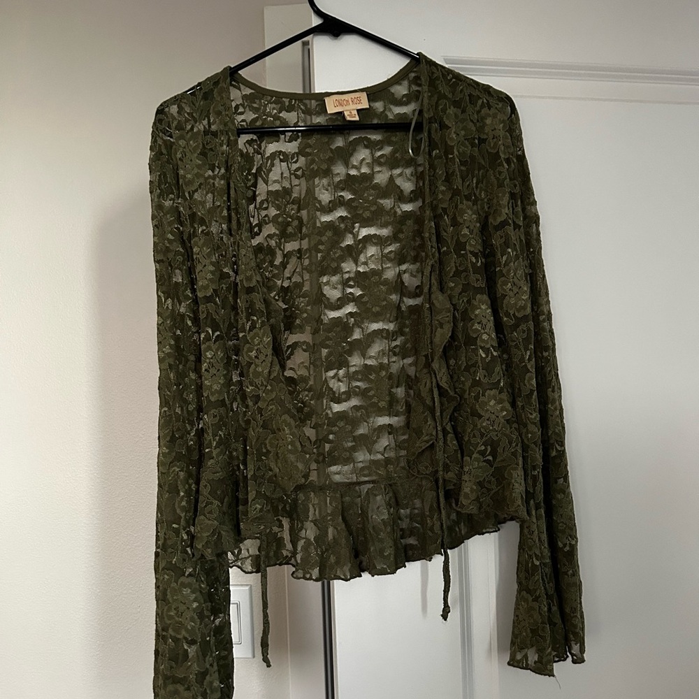 Dark Green Lace Blouse